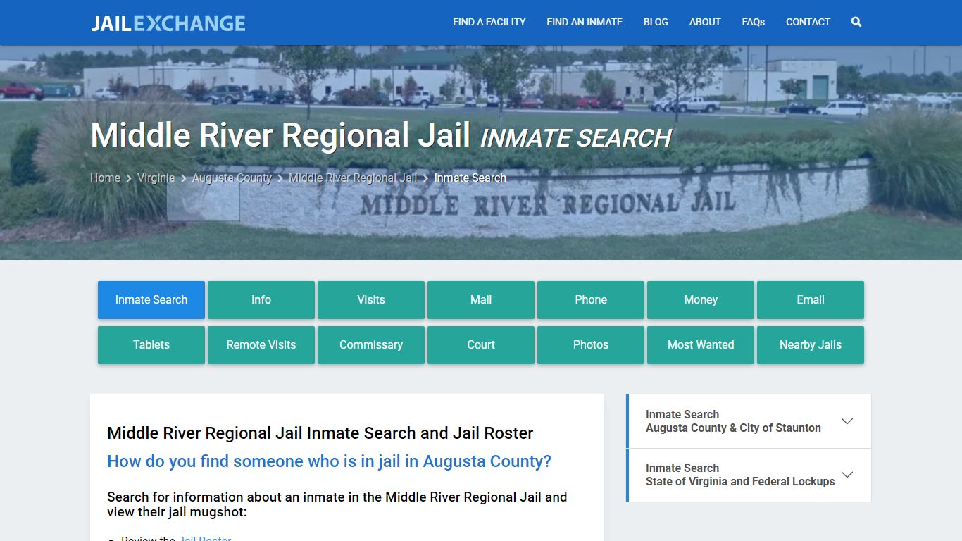 Inmate Search: Roster & Mugshots - Middle River Regional Jail, VA
