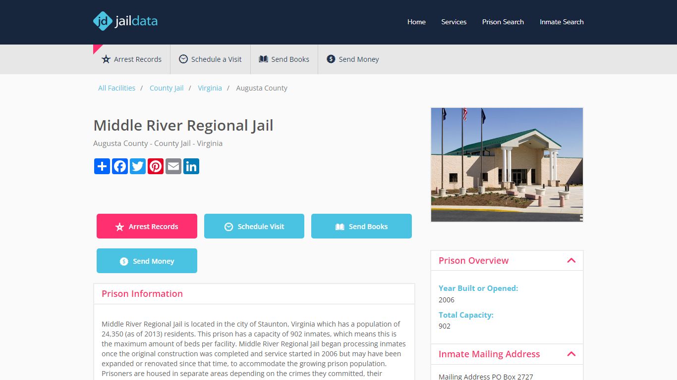 Middle River Regional Jail Inmate Search and Prisoner Info - Staunton, VA